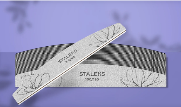 STALEKS EXPERT 40 Lime minérale demi-lune pour les ongles, grain 100/180 (25 pièces)