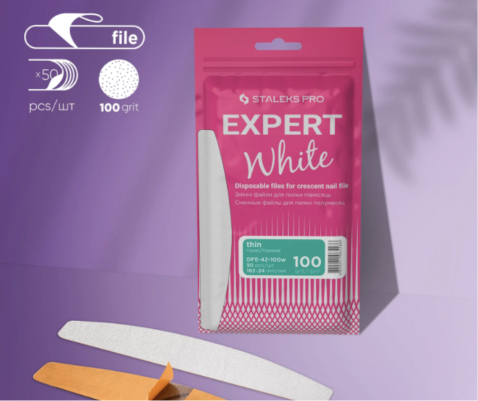 STALEKS EXPERT 42 Limes adhésives pour lime demi-lune, grain 100 (50 pièces)