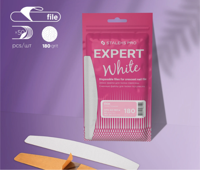 STALEKS EXPERT 42 Limes adhésives pour lime demi-lune, grain 180 (50 pièces)