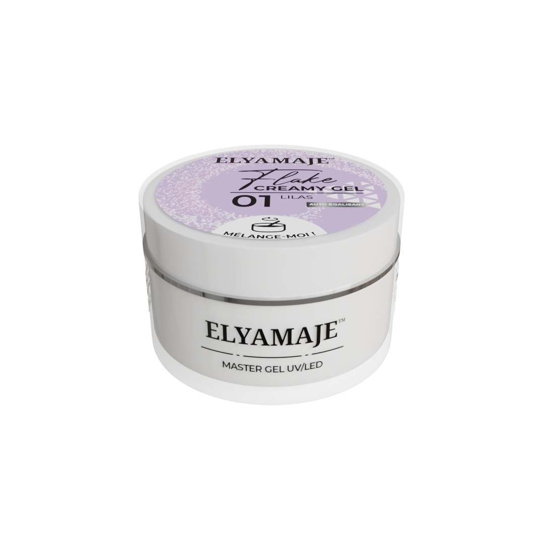 Lilas n°01 – Flake Creamy Gel – Gel de construction UV LED – Elyamaje