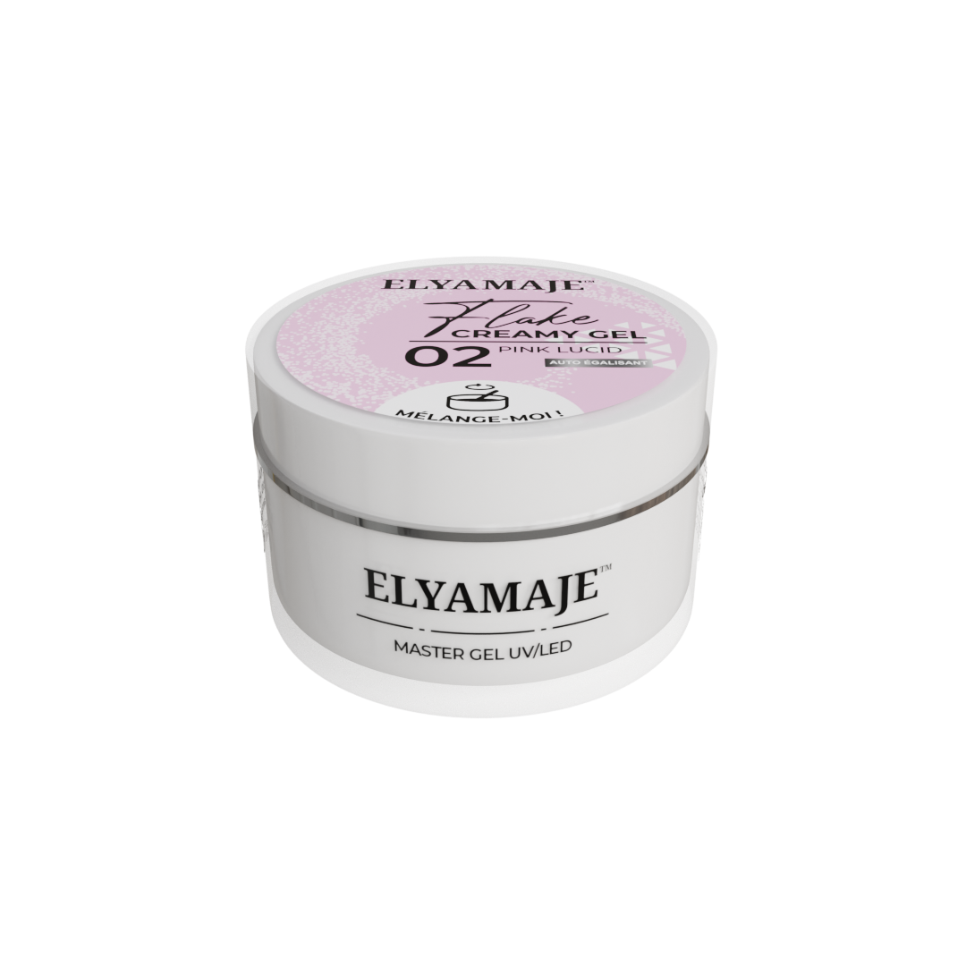 Pink Lucid n°02 – Flake Creamy Gel – Gel de construction UV LED – Elyamaje