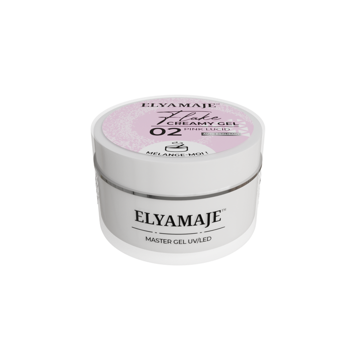 Pink Lucid n°02 – Flake Creamy Gel – Gel de construction UV LED – Elyamaje