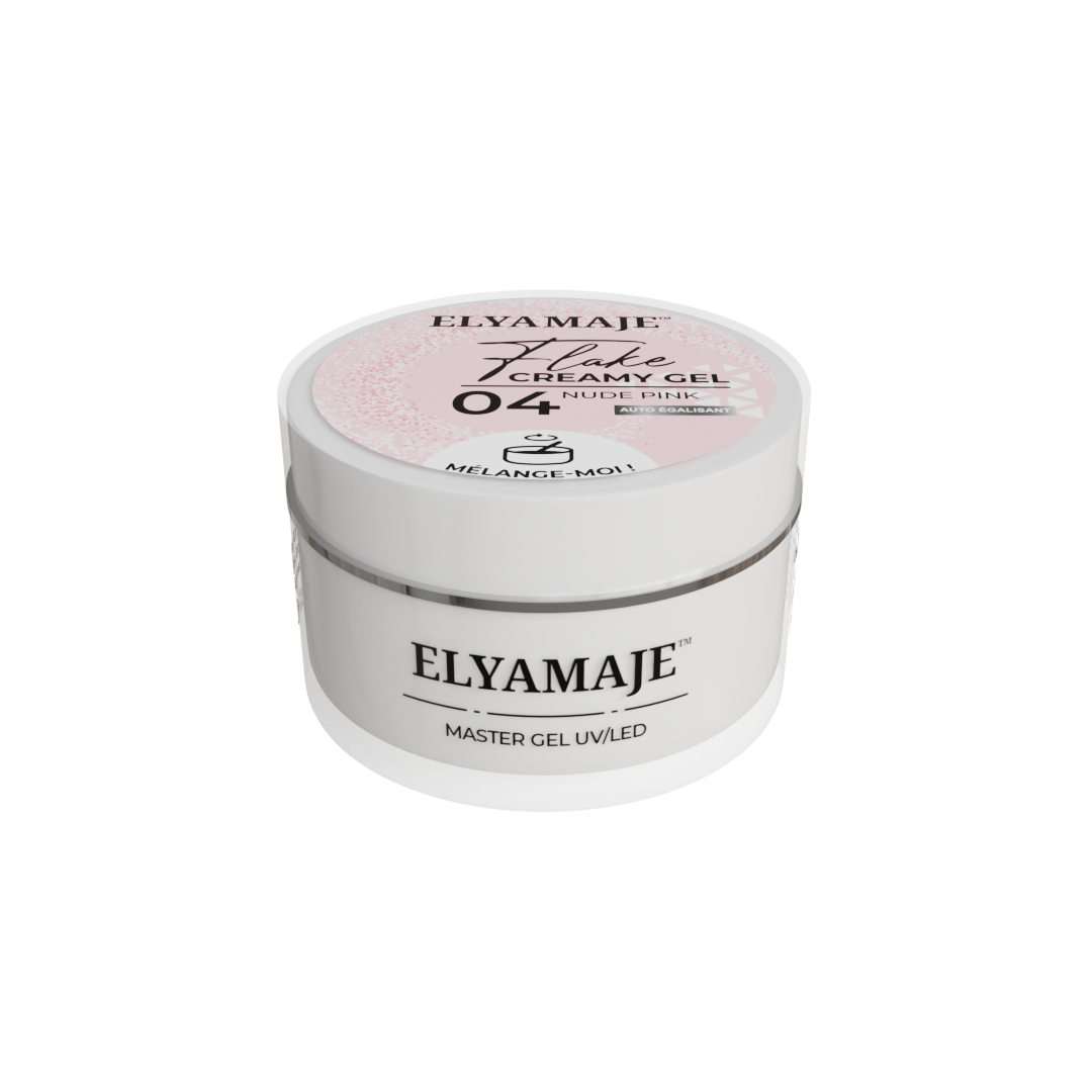 Nude Pink n°04 – Flake Creamy Gel – Gel de construction UV LED – Elyamaje