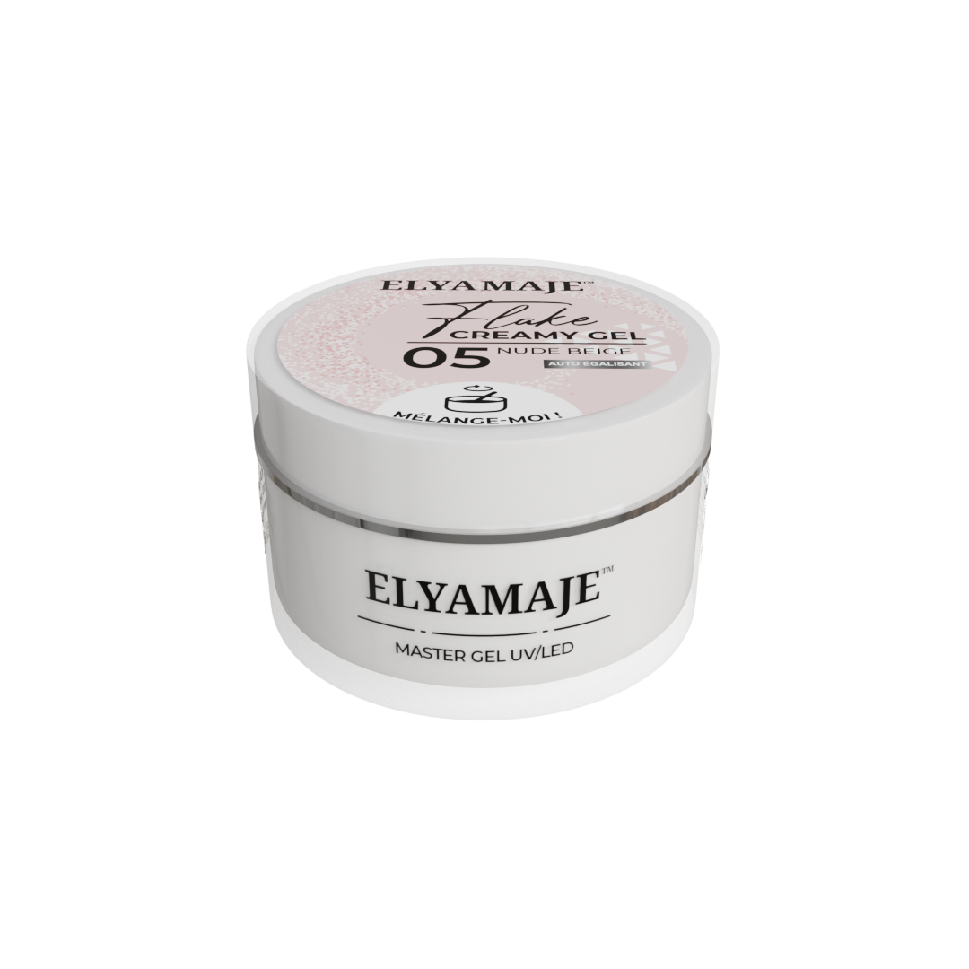 Nude Beige n°05 – Flake Creamy Gel – Gel de construction UV LED – Elyamaje