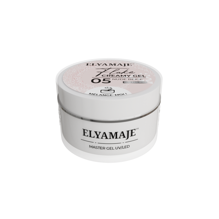 Nude Beige n°05 – Flake Creamy Gel – Gel de construction UV LED – Elyamaje