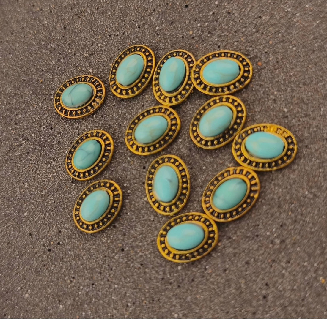 Grand ovale turquoise 10x8mm