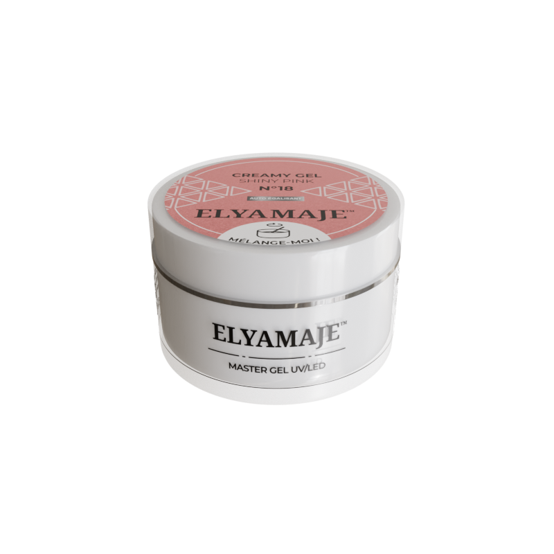 Shiny Pink n° 18 – Gel pailleté de construction – Creamy Gel UV LED – Elyamaje