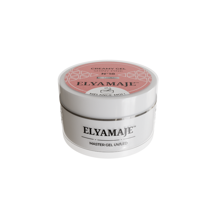 Shiny Pink n° 18 – Gel pailleté de construction – Creamy Gel UV LED – Elyamaje