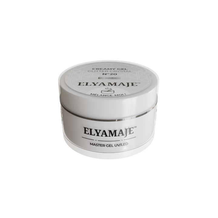 Glitter Crystal n° 20 – Gel pailleté de construction – Creamy Gel UV LED – Elyamaje