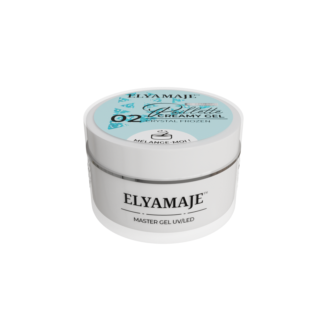 Crystal Frozen n° 02 – Paillette Creamy Gel – Gel de construction UV LED – Elyamaje