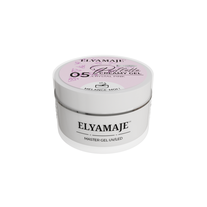 Crystal Pink n° 05 – Paillette Creamy Gel – Gel de construction UV LED – Elyamaje