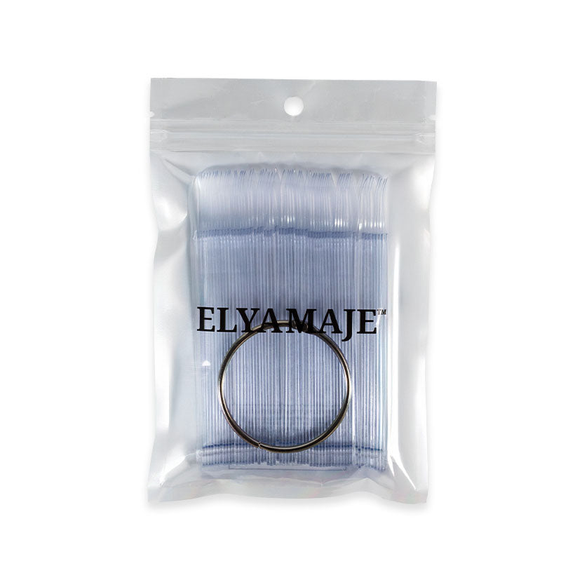 Nuancier tips anneau forme amande Transparente – 50 pcs – Elyamaje